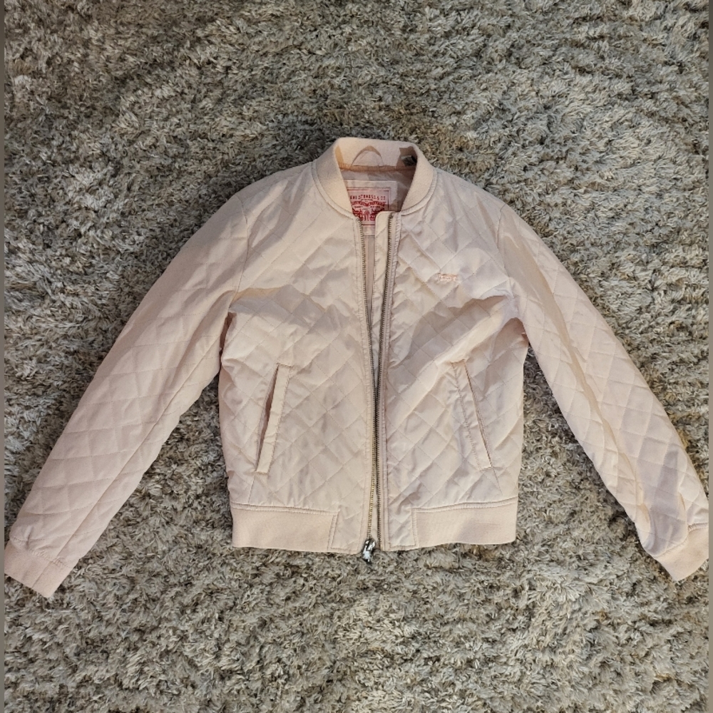 Levi's pink quilted bomber jacket Small